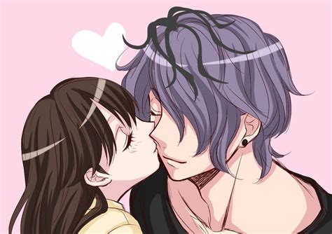 Anime Kissing Cheek Cute Anime Couple Kiss On Cheek