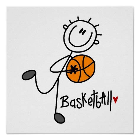 Basic Stick Figure Basketball T Shirts And Ts Poster Zazzle
