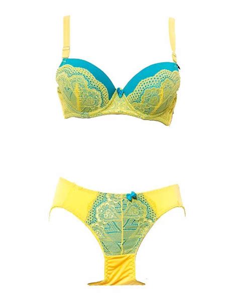 Bridal Bra Panty Sets Single Padded Wedding Undergarments Yellow And Green Online Shopping