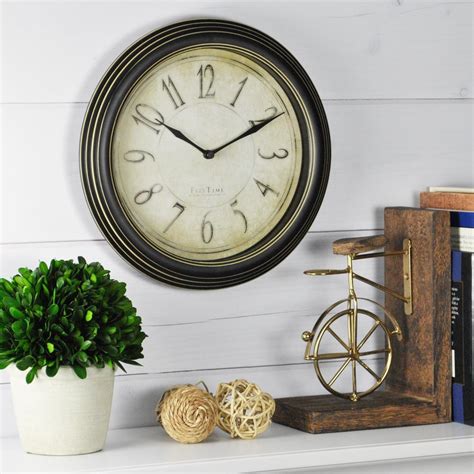 Firstime 975 In Round Distressed Plastic Wall Clock 25516 The Home