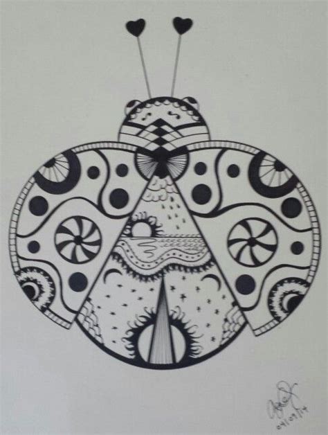 My Zentangle Ladybug Lady Bug Tattoo Ladybug Coloring Page Ladybug Art