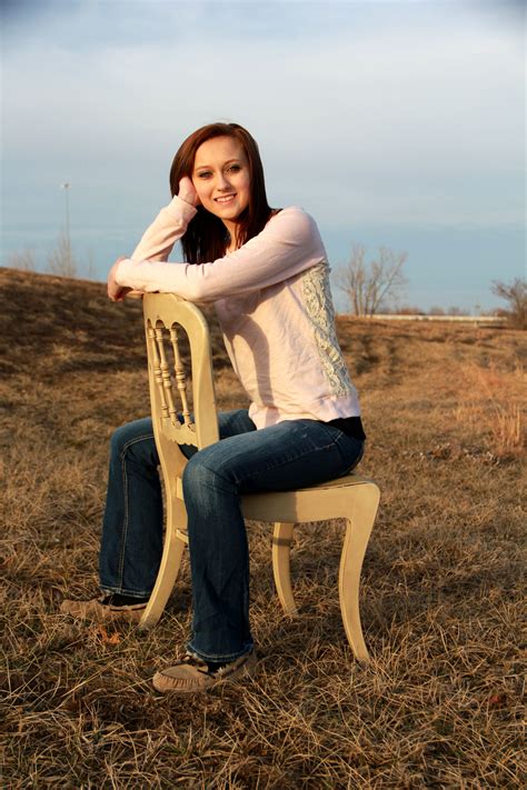 Female Senior Picture Using A Chair As Prop Photograph By Gloria