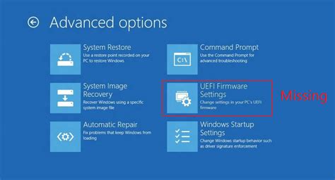 Uefi Firmware Settings Missing Windows Lenovo Unbrick Id