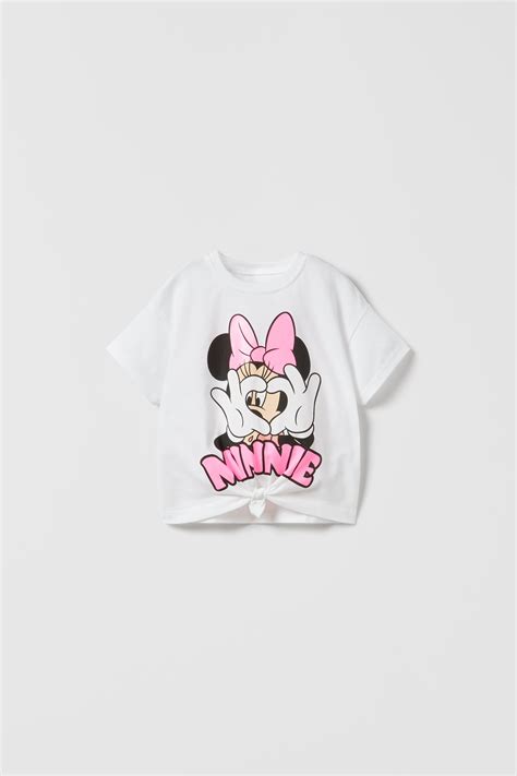 Neon Minnie Mouse © Disney T Shirt White Zara United Kingdom