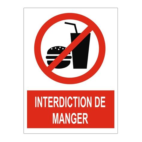 Panneau Interdiction De Se Restaurer Sticker Communication