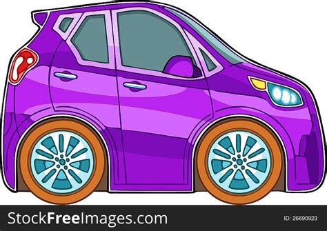 Violet Cartoon Car Free Stock Images And Photos 26690923