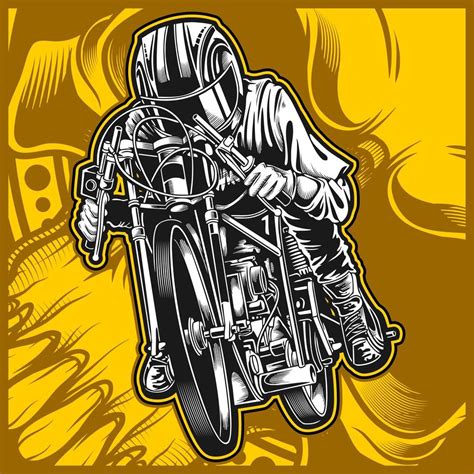 Motorcycle Race Vector Hd Png Images Skull Motorcycle Racing Hand