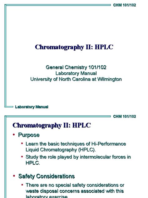 Chromatographyhplcppt Pdf High Performance Liquid Chromatography