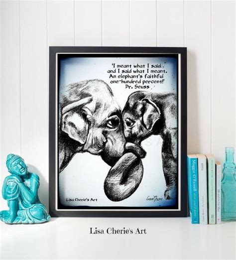 Elephant Dr Seuss Quote Print Baby Shower Elephant Artnursery Decor