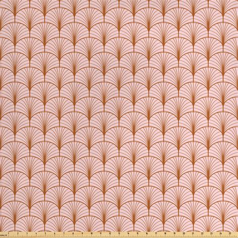 Blush Pink Fabric By The Yard Art Deco Style Geometric Vintage