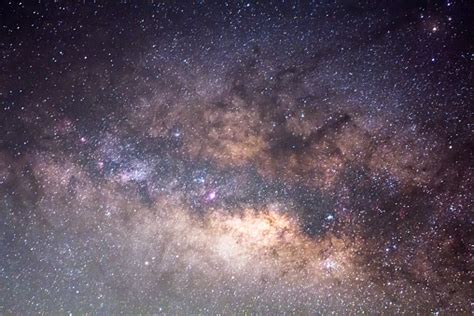 The Panorama Milky Way Long Exposure Photograph Stock