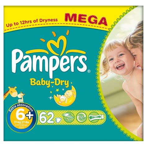 Pampers Baby Dry Size 6 Extra Large Plus 17kg 62 Ebay