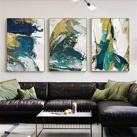 Gold Art Pieces Wall Art Abstract Acrylic Painting On Canvas Original