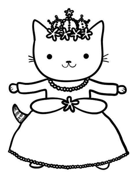 Princess Cat Coloring Pages At Free Printable