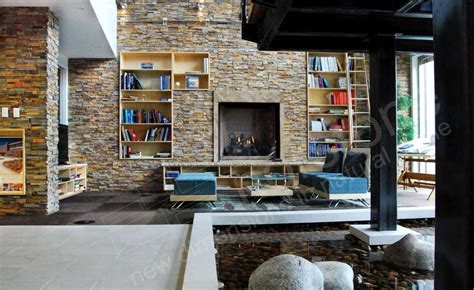 Natural Stacked Stone Veneer Fireplace Stack Stone