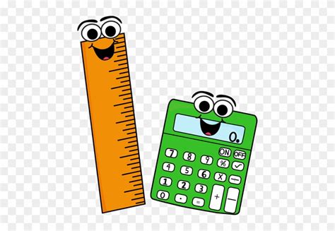 Ruler And Calculator School Supplies With Faces Free Transparent