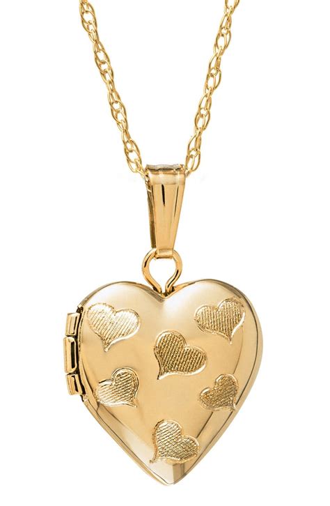 Gold Locket Necklace Heart