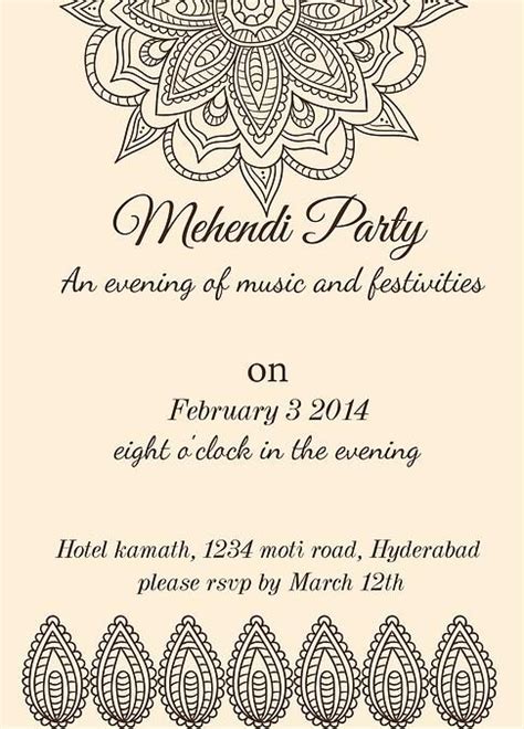 Create your own indian wedding invitation cards in minutes with our invitation maker. mehndi invitation wording sister - Google Search ...