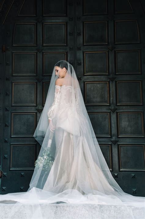 Raw Silk Bridal Gown With Detachable Double Sash Train Crowned With The