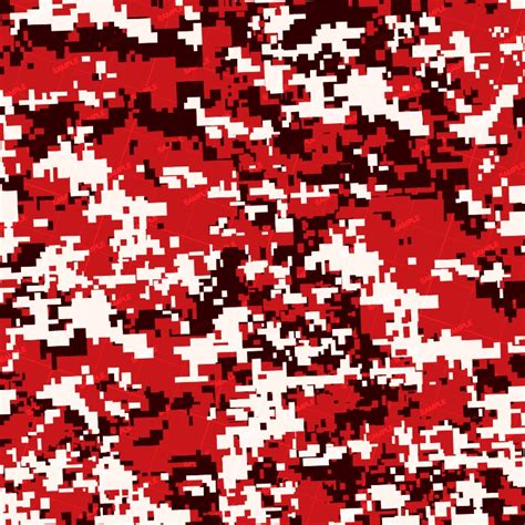 Red Digital Camouflage 22 Pattern Crew