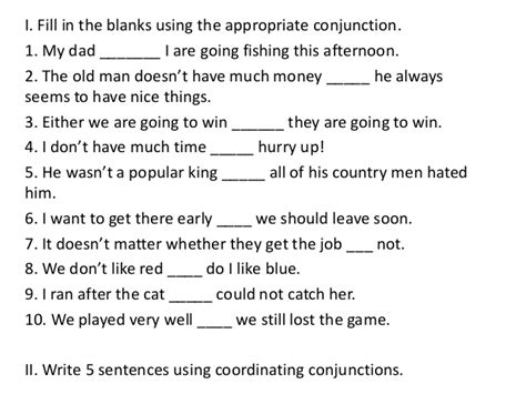 Quiz 5 Conjunctions