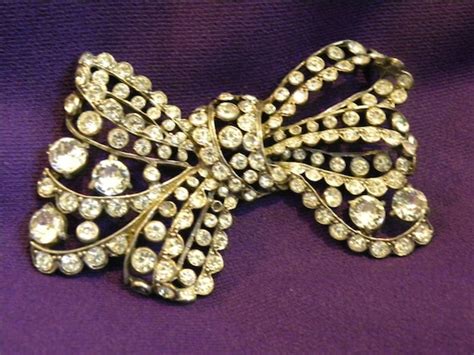 Items Similar To Vintage Silver Rhinestone Bow Brooch Pin On Etsy