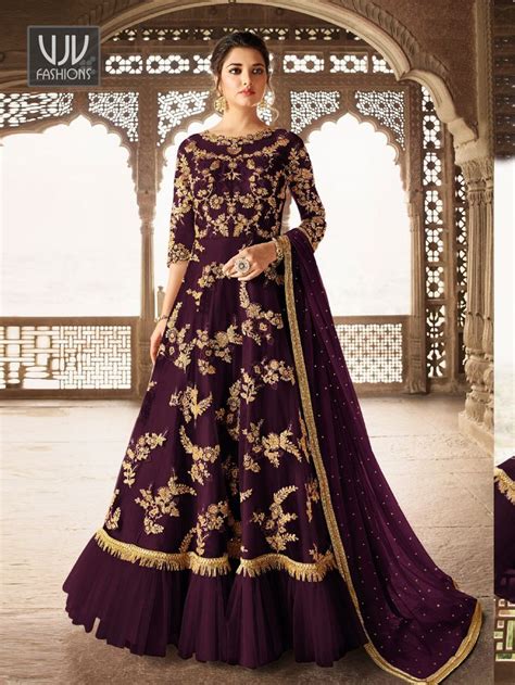 Lovely Purple Color Net Designer Lehenga Style Salwar Suit Pakistani Lehenga Anarkali Dress