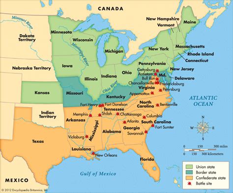 American Civil War Map Of Battles Kids Britannica Kids Homework Help