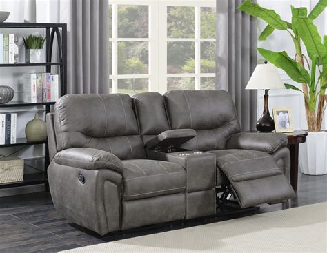 Noah Grey Rustic Motion Recliner Loveseat Barter Post