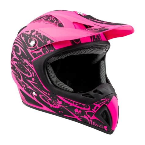 Typhoon Adult Dirt Bike Pink Helmet Atv Off Road Orv Motocross Dot
