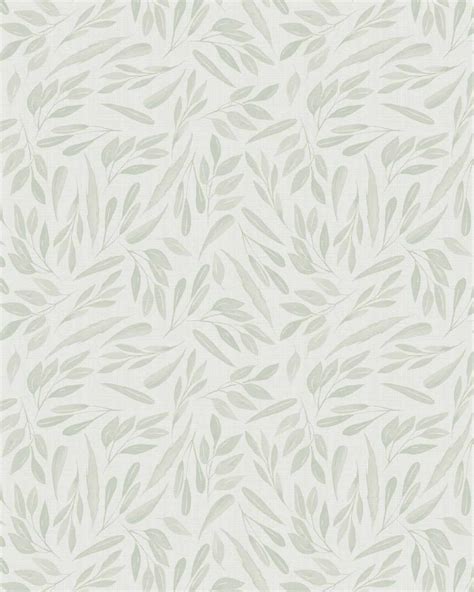 Shop Leaves In Sage Green Australian Made Wallpaper Online Olive Et