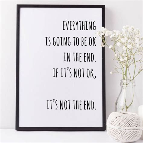 Everything Is Going To Be Ok Printable Wall Art Black And Etsy