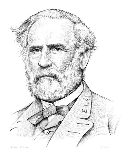Robert E Lee Drawing By Greg Joens