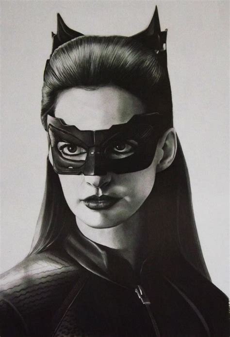 P3ncilportraits Deviantart Anne Hathaway Catwoman Celebrity