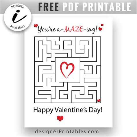 Free Valentine Card - You're Amazing Maze | Designer ...