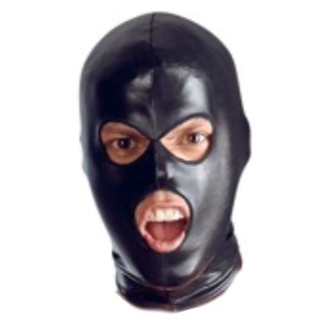 Solid Black Breathable Pu Leather Head Mask Bondage Role Play Costume