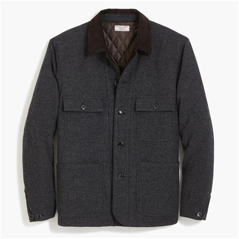 Jcrew Wallace And Barnes Quilted Wool Barn Jacket In Gray For Men Lyst
