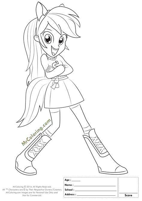 My Little Pony Coloring Pages Rainbow Dash Equestria Girls Coloring Home