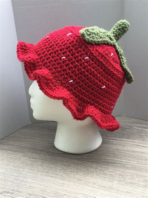 Strawberry Bucket Hat Etsy