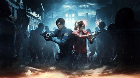 Resident Evil 2 (2019) Leon & Claire Surrounded! 4k Ultra Fond d'écran