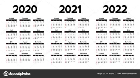 Three Year Printable Calendar 2020 To 2023 Calendar Template