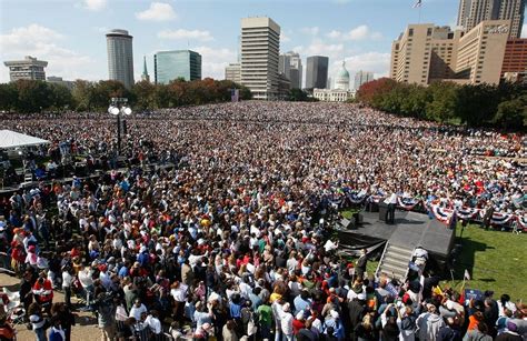 St Louis Rally Largest Obama Crowd In Us Minnesota Public Radio News