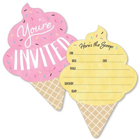 Ice Cream Invitation Card Free Printables