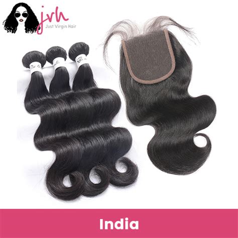 Indian Body Wave Virgin Hair 3 Bundles With Lace Closure Wholesale