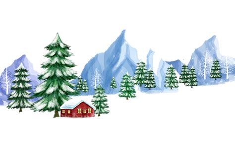 Winter Fukei Autumn Illustration Alpine Snow Png Download 17721253