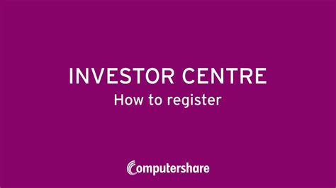 Investor Centre Aust And Nz How To Register Youtube