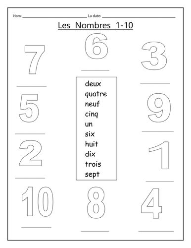 Les Nombres 1 10 Teaching Resources French Numbers Learning