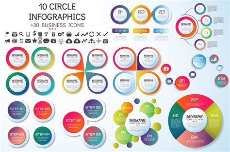 10 Circle Infographics Aipsd Illustrations Creative Market
