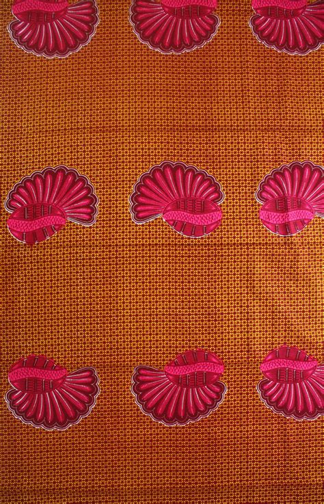 Mustard And Pink Shell Ankara Fabric By The Yard Urbanstax