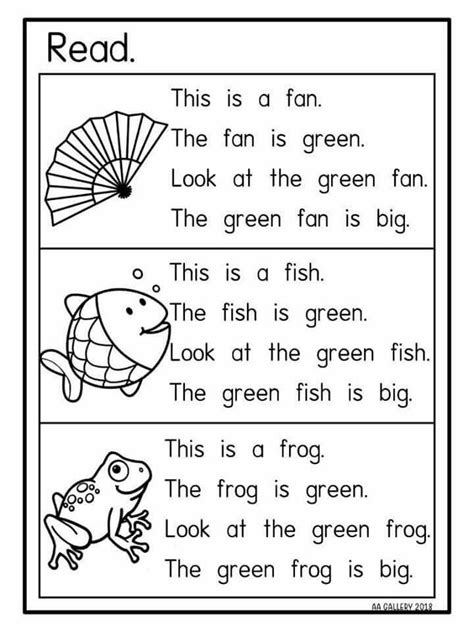 Reading Comprehension Phonics Kindergarten English Worksheets